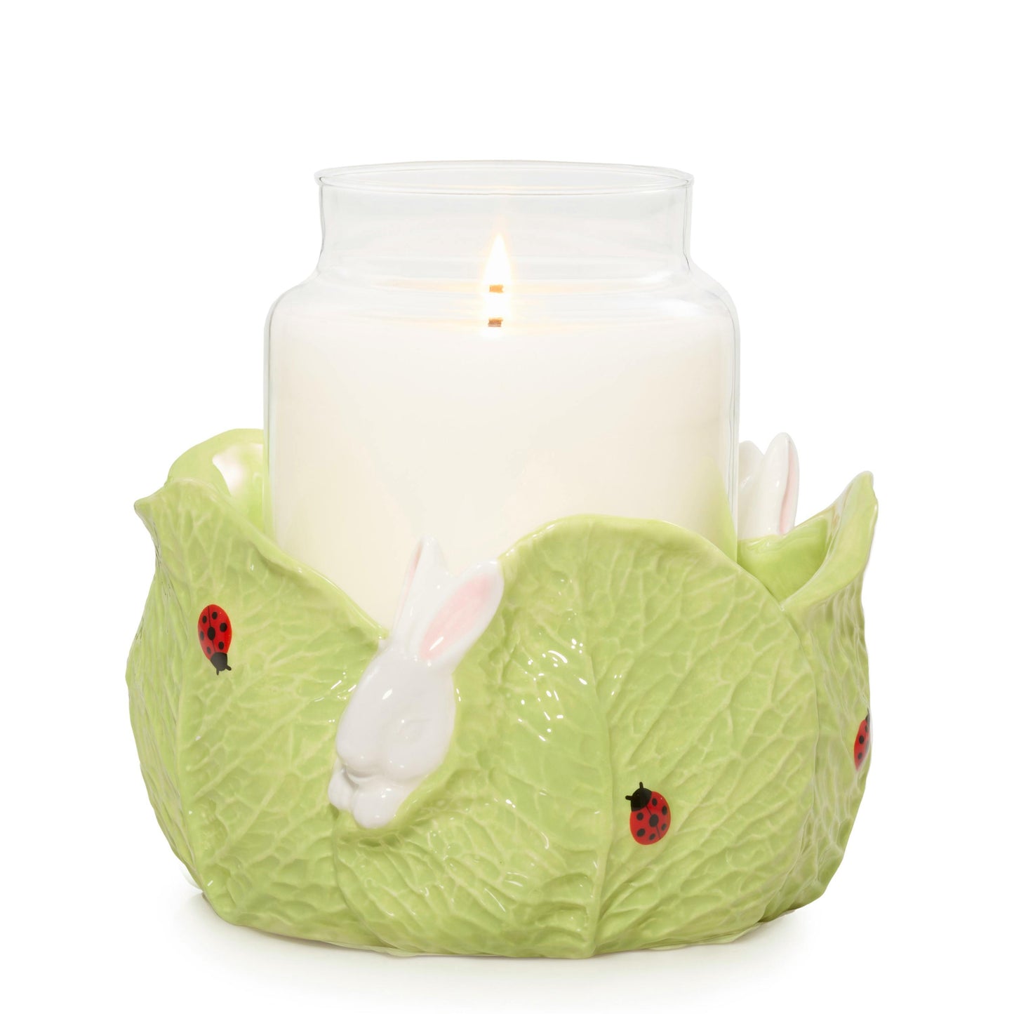 Ceramic Easter Bunny Jar Candle Holder 1WS